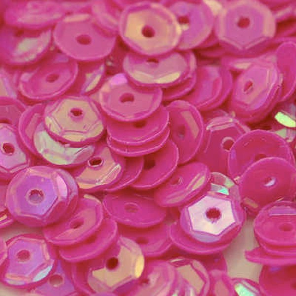 4mm Slightly Cupped Opaque Iridescent Dark Pink Orchid