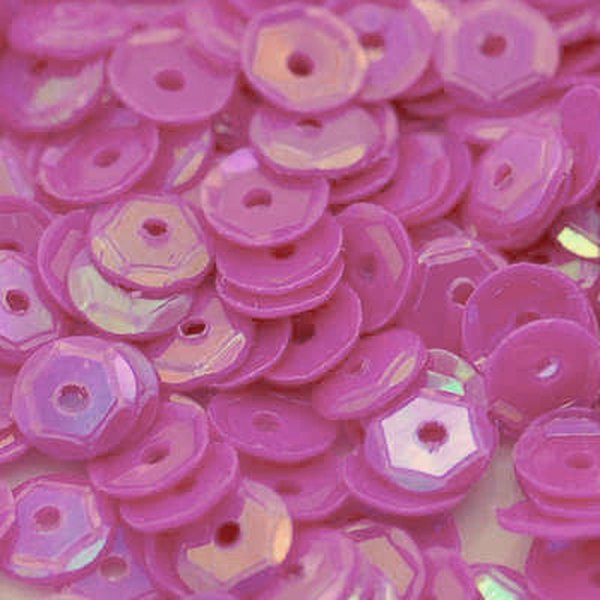 4mm Slightly Cupped Opaque Iridescent Medium Pink Orchid
