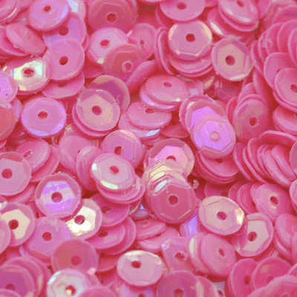 4mm Slightly Cupped Opaque Iridescent Dark Pink