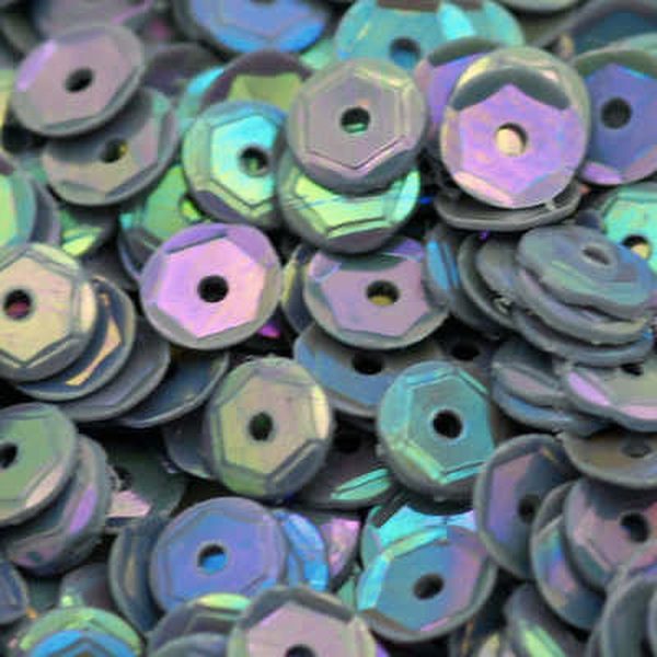 4mm Slightly Cupped Opaque Iridescent Gray