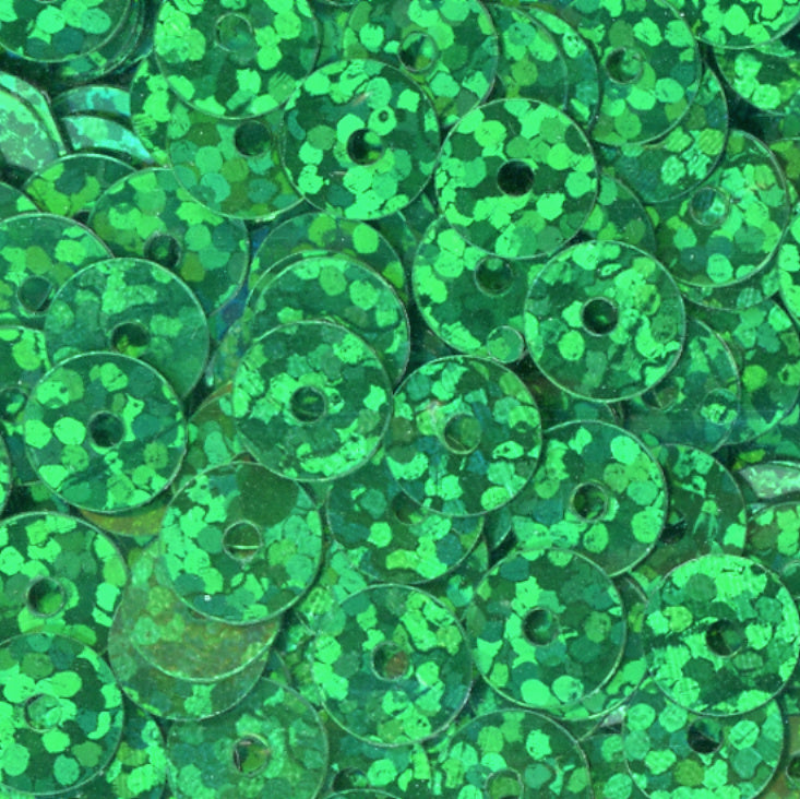 5mm Flat Hologram Green 100 grams