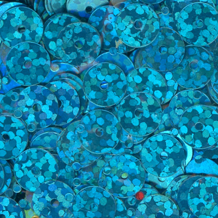 5mm Flat Hologram Turquoise 100 grams