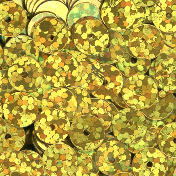 5mm Flat Hologram Bright Gold 100 grams