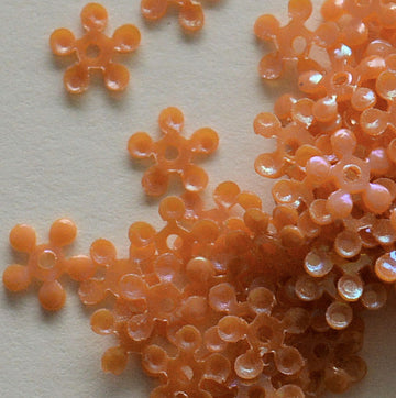 5mm opaque Iridescent Petite Flower Coral