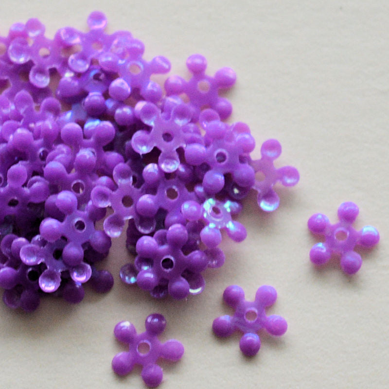 5mm opaque Iridescent Petite Flower Orchid