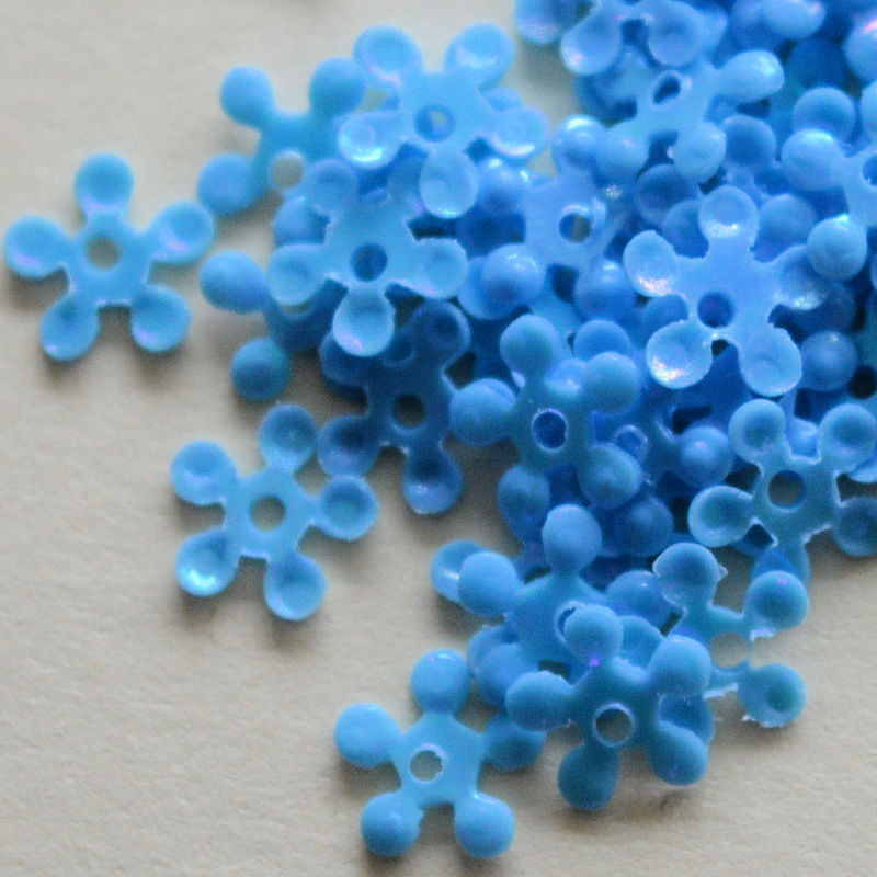 5mm opaque Iridescent Petite Flower Light Blue 100 Grams
