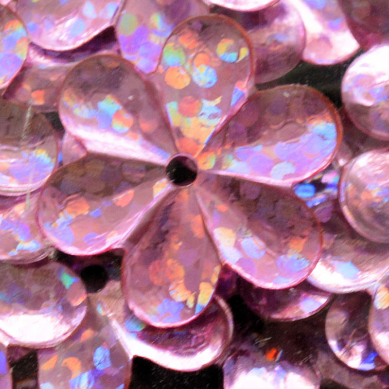 15mm Flower Hologram Pink 100 Grams