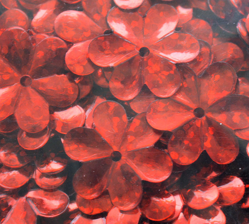 15mm Flower Hologram Red 100 Grams