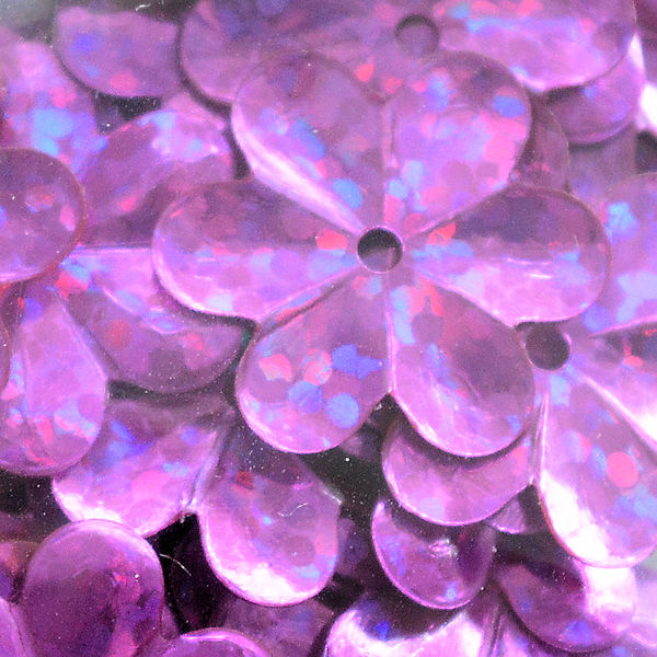 15mm Flower Hologram Orchid 100 Grams