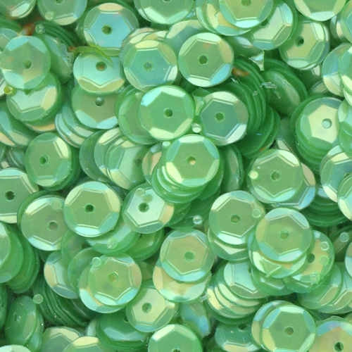 6mm Slightly Cupped Satin Granny Smith 100 Grams