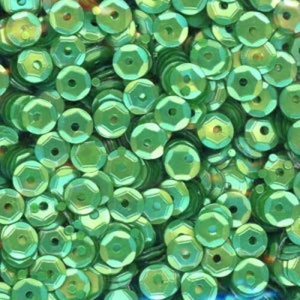 6mm Slightly Cupped Satin Dark Willow Green 50 Grams