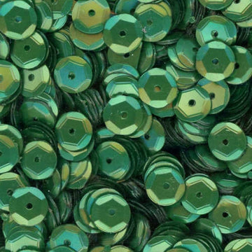 6mm Slightly Cupped Satin Emerald Green 100 Grams