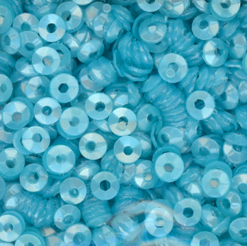3mm Fully Cupped Satin Lt. Ocean Blue Green 100 grams