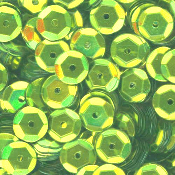 CLOSEOUT 10mm Slightly Cupped Metallic Kelly Green