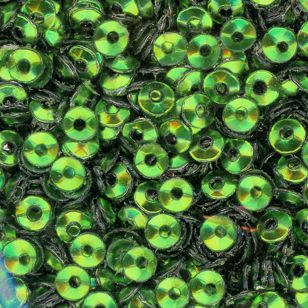 3mm Fully Cupped Metallic Kelly Green 50 Grams