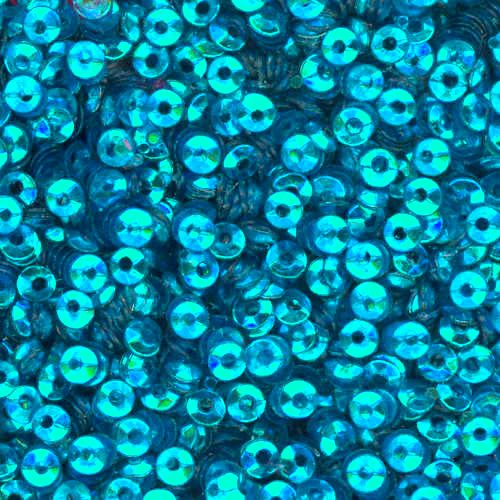 3mm Fully Cupped Metallic Turquoise 100 Grams