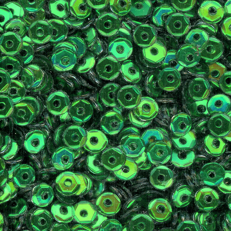 3mm SLIGHTLY Cupped Metallic Green 50 Grams