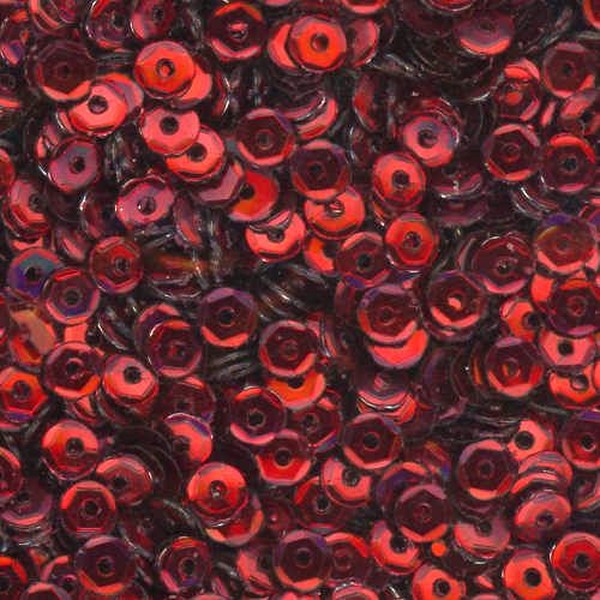 4mm Slightly Cupped Metallic Dark Red 100 Grams