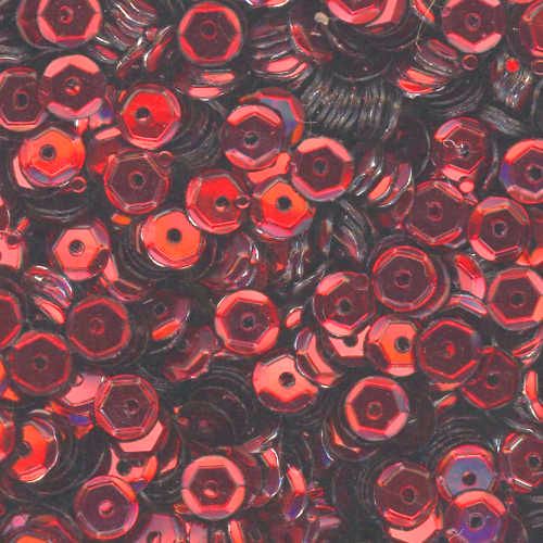 5mm Slightly Cupped Metallic Dark Red