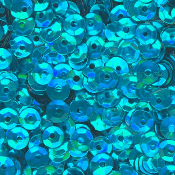 5mm Slightly Cupped Metallic Turquoise