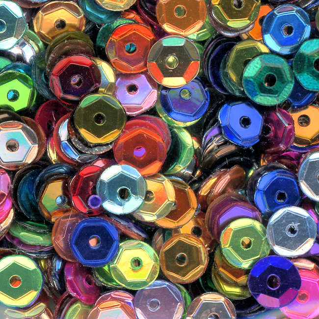 5mm Slightly Cupped Metallic Mixed Colors