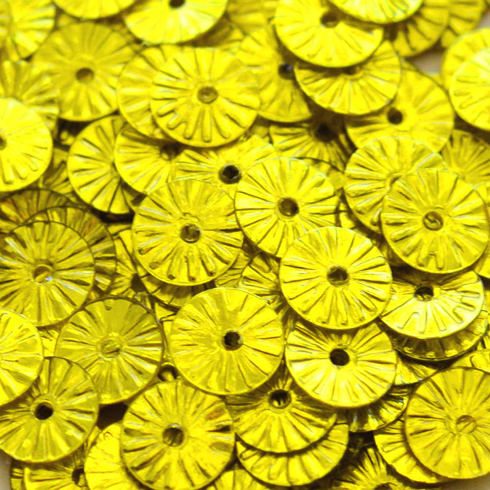Metallic 6mm Flat Embossed Laser Lemon