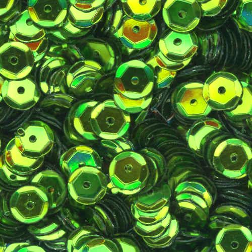 6mm Slightly Cupped Metallic Kelly Green 100 grams