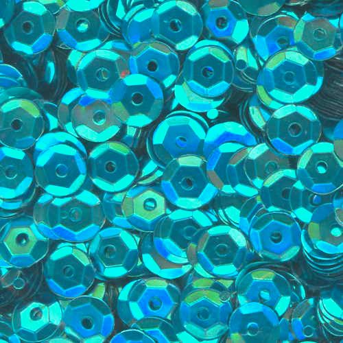 6mm Slightly Cupped Metallic Turquoise 100 grams