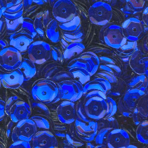 6mm Slightly Cupped Metallic Cobalt Blue