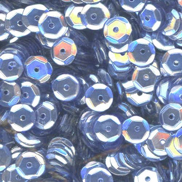 6mm Slightly Cupped Metallic Cool Water Blue