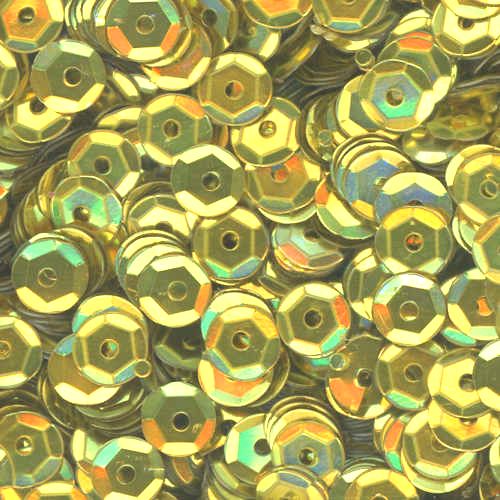 6mm Slightly Cupped Metallic Yellowgreen 100 grams