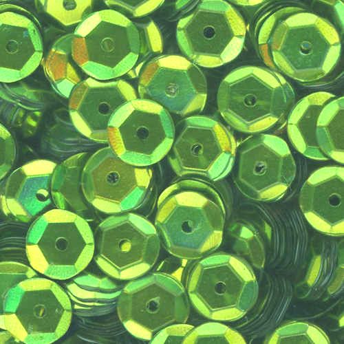 8mm Slightly Cupped Metallic Kelly Green