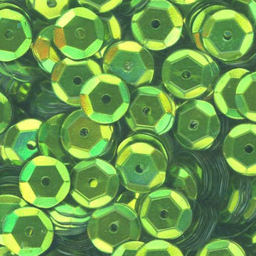 10mm Slightly Cupped Metallic Kelly Green