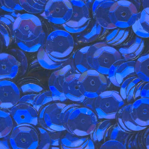 10mm Slightly Cupped Metallic Cobalt Blue