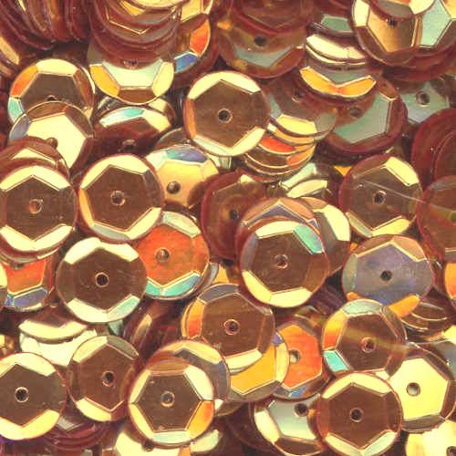 8mm Slightly Cupped Metallic Antique Gold