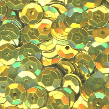 8mm Slightly Cupped Metallic Yellowgreen