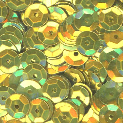 10mm Slightly Cupped Metallic Yellowgreen 100 Grams