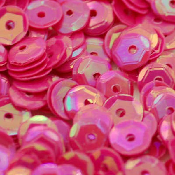 5mm Slightly Cupped Opaque Iridescent Berry