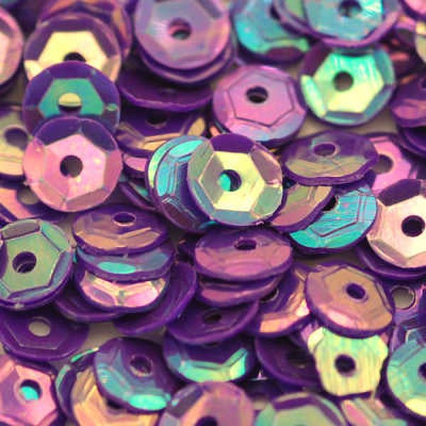 5mm Slightly Cupped Opaque Iridescent Dark Purple
