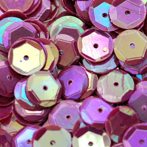 8mm Slightly Cupped Opaque Iridescent Wine