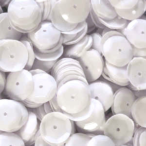 10mm Slightly Cupped Opaque Bright White 50 Grams