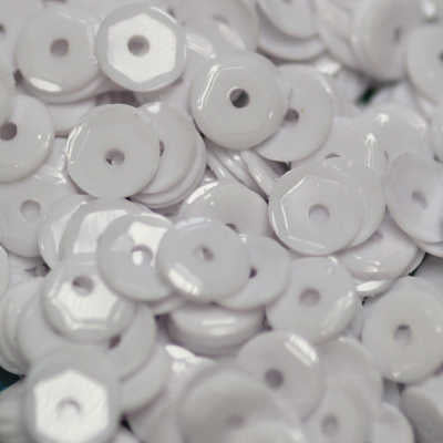 5mm Slightly Cupped Opaque Bright White 50 grams