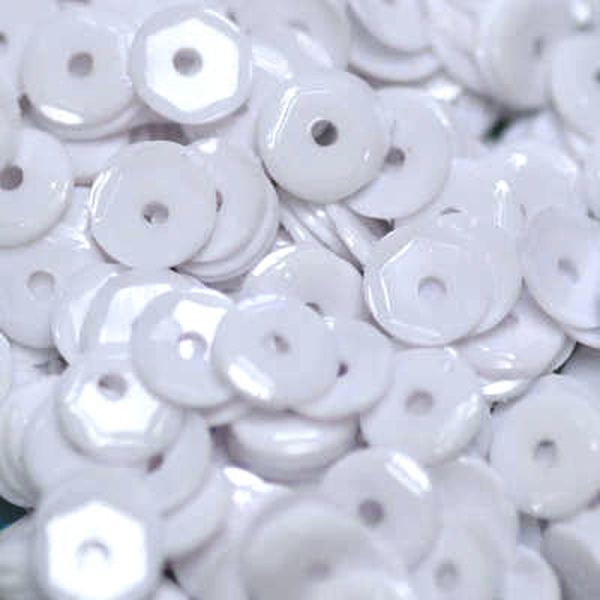 5mm Slightly Cupped Opaque Bright White 50 grams
