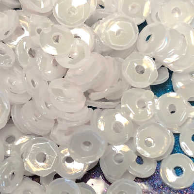 4mm Slightly Cupped Opaque White Moonlight 100 grams