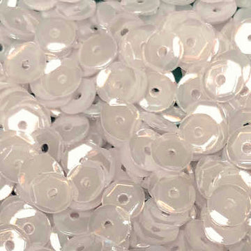 5mm Slightly Cupped Opaque Winter White Moonlight 50 grams