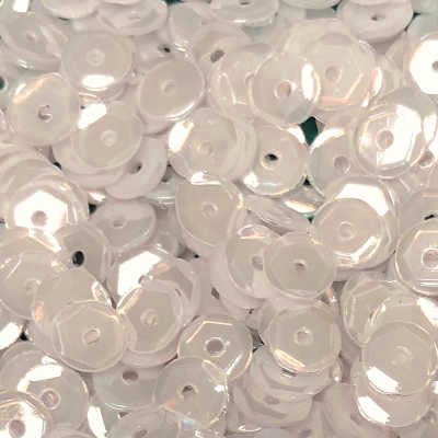 5mm Slightly Cupped Opaque Winter White Moonlight 50 grams
