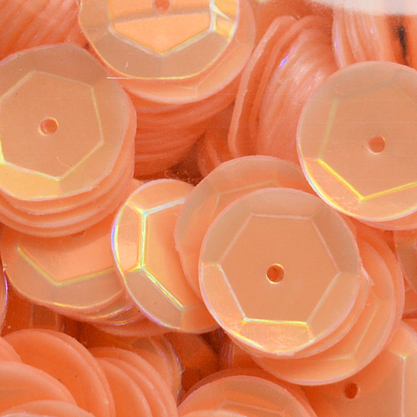 10mm Slightly Cupped Opalescent Just Peachy 50 grams