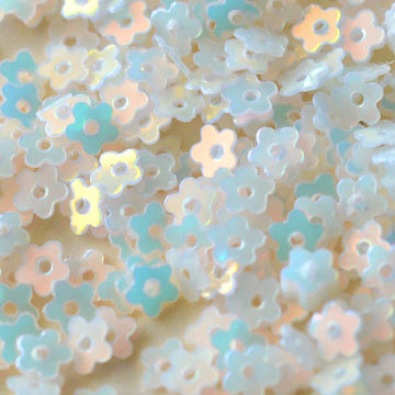 4mm Flat Opalescent Flower Jasmine 50 grams