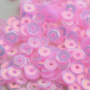 4mm Slightly Cupped Opalescent Pink Orchid