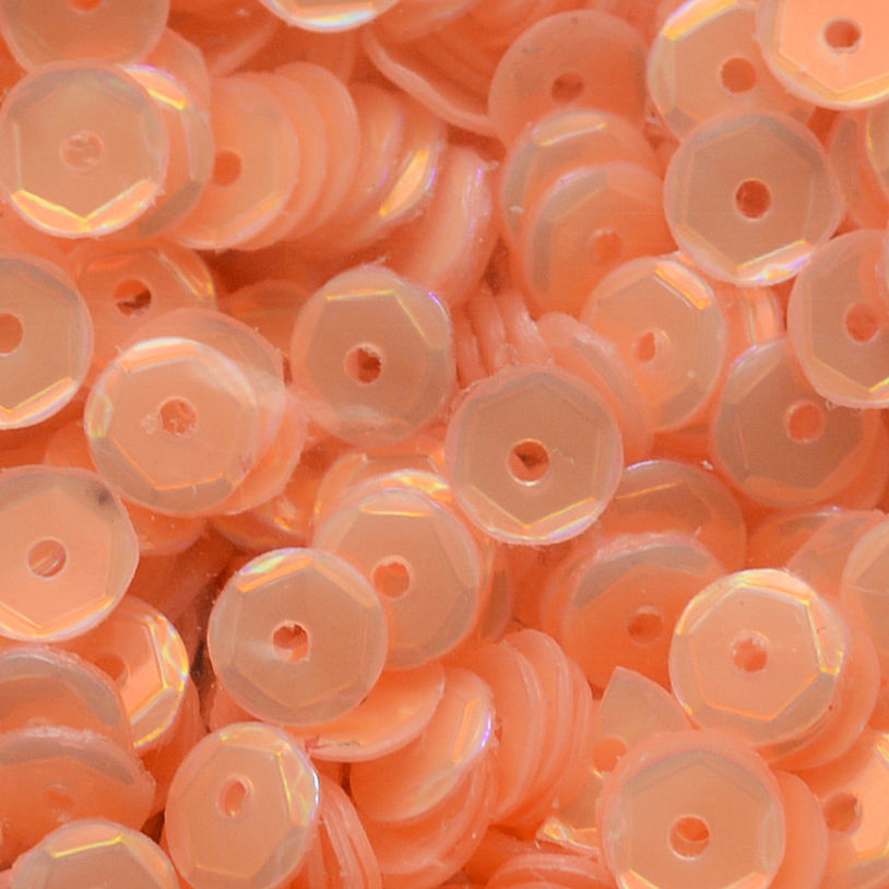 5mm Slightly Cupped Opalescent Just Peachy 50 grams